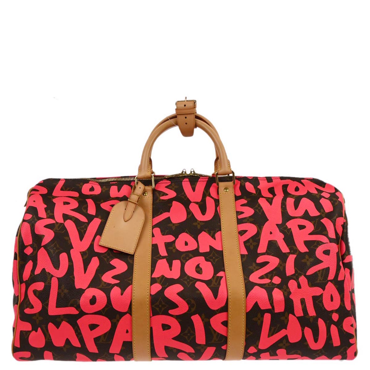 Louis Vuitton Pink Monogram Graffiti Keepall 50 Duffle Bag M93698