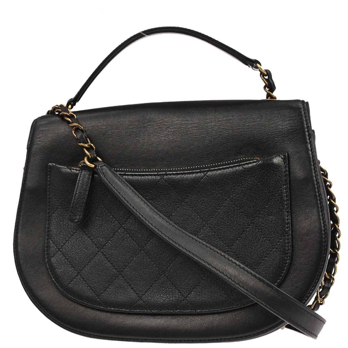 Chanel 2017-2018 Black Calfskin Coco Curve 2way Shoulder Handbag