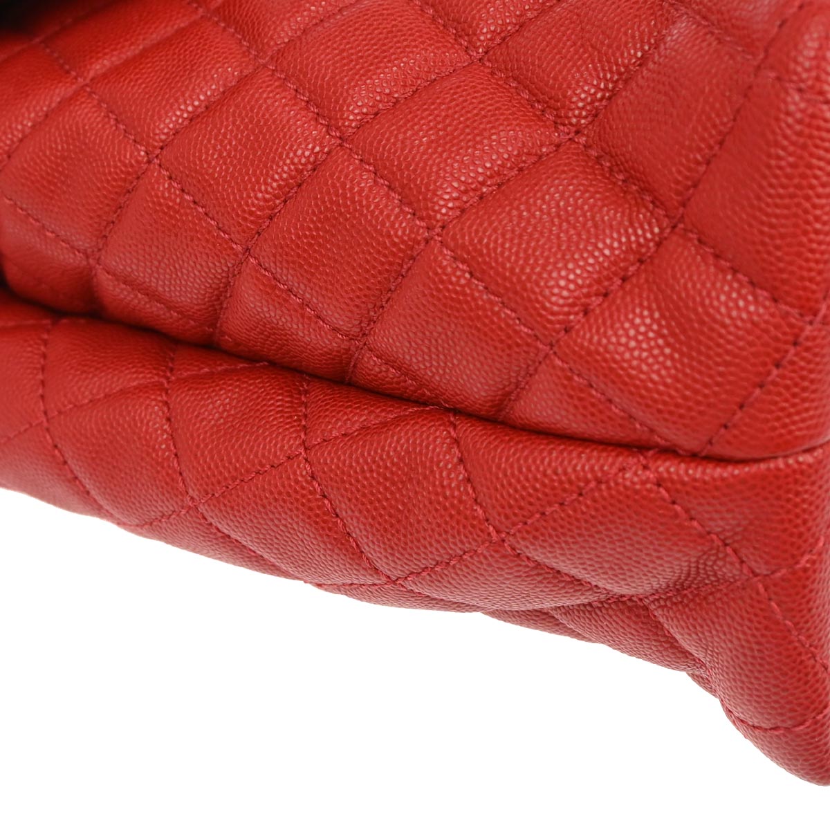 Chanel 2017 Red Caviar Skin Coco Handle 2way Shoulder Handbag