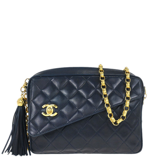 Chanel Navy Lambskin Shoulder Bag