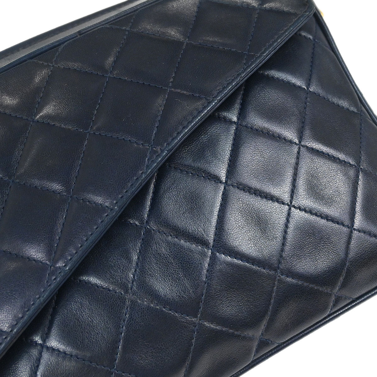 Chanel Navy Lambskin Shoulder Bag