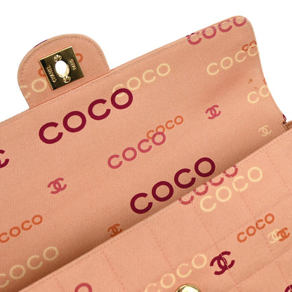 Chanel 2000-2002 Pink Canvas COCO East West Choco Bar Shoulder Bag