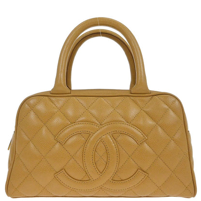 Chanel Beige Caviar Skin Bowling Bag 27