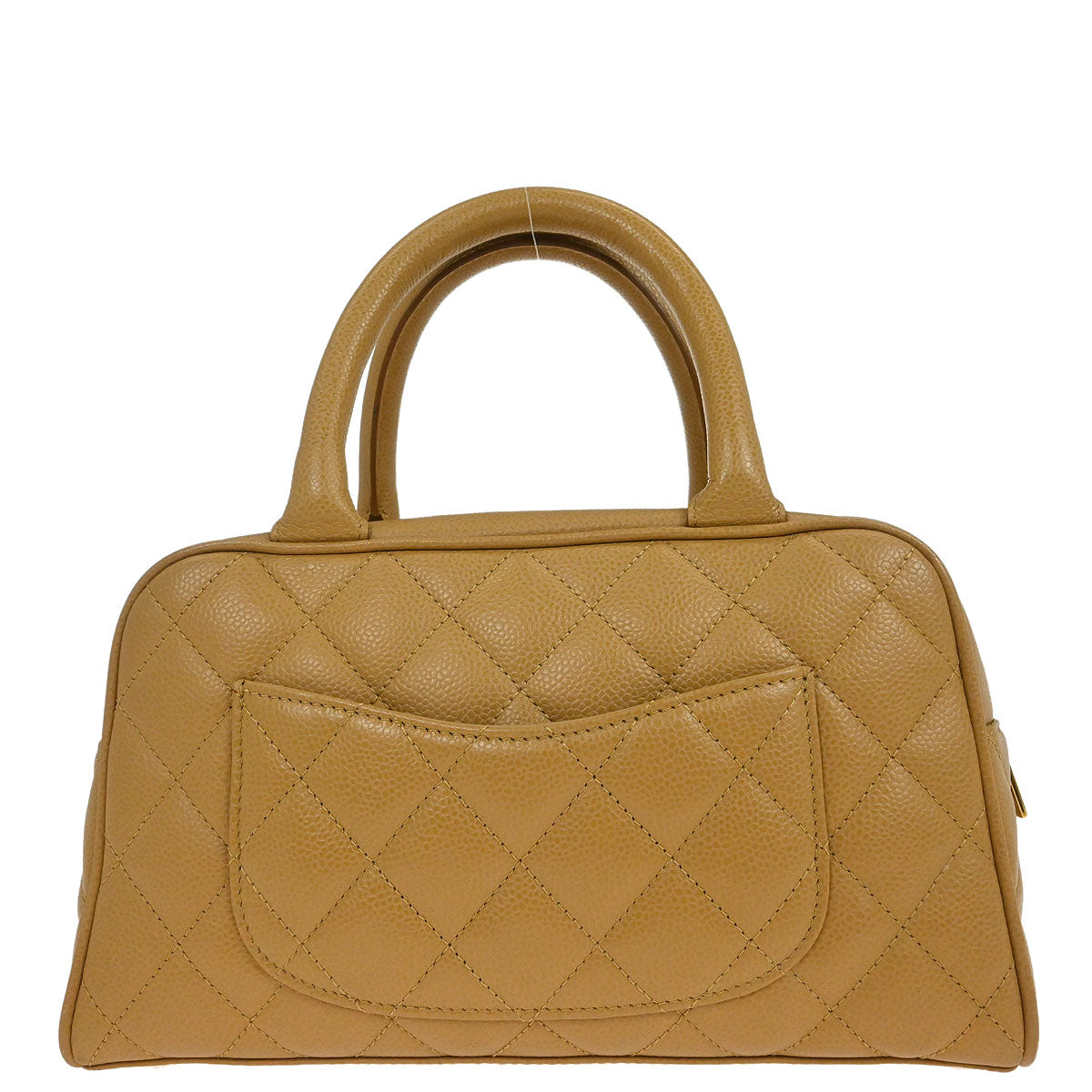 Chanel Beige Caviar Skin Bowling Bag 27