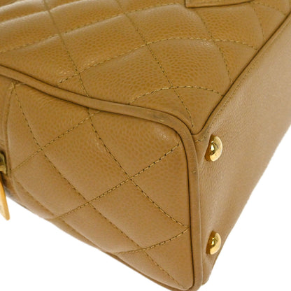 Chanel Beige Caviar Skin Bowling Bag 27