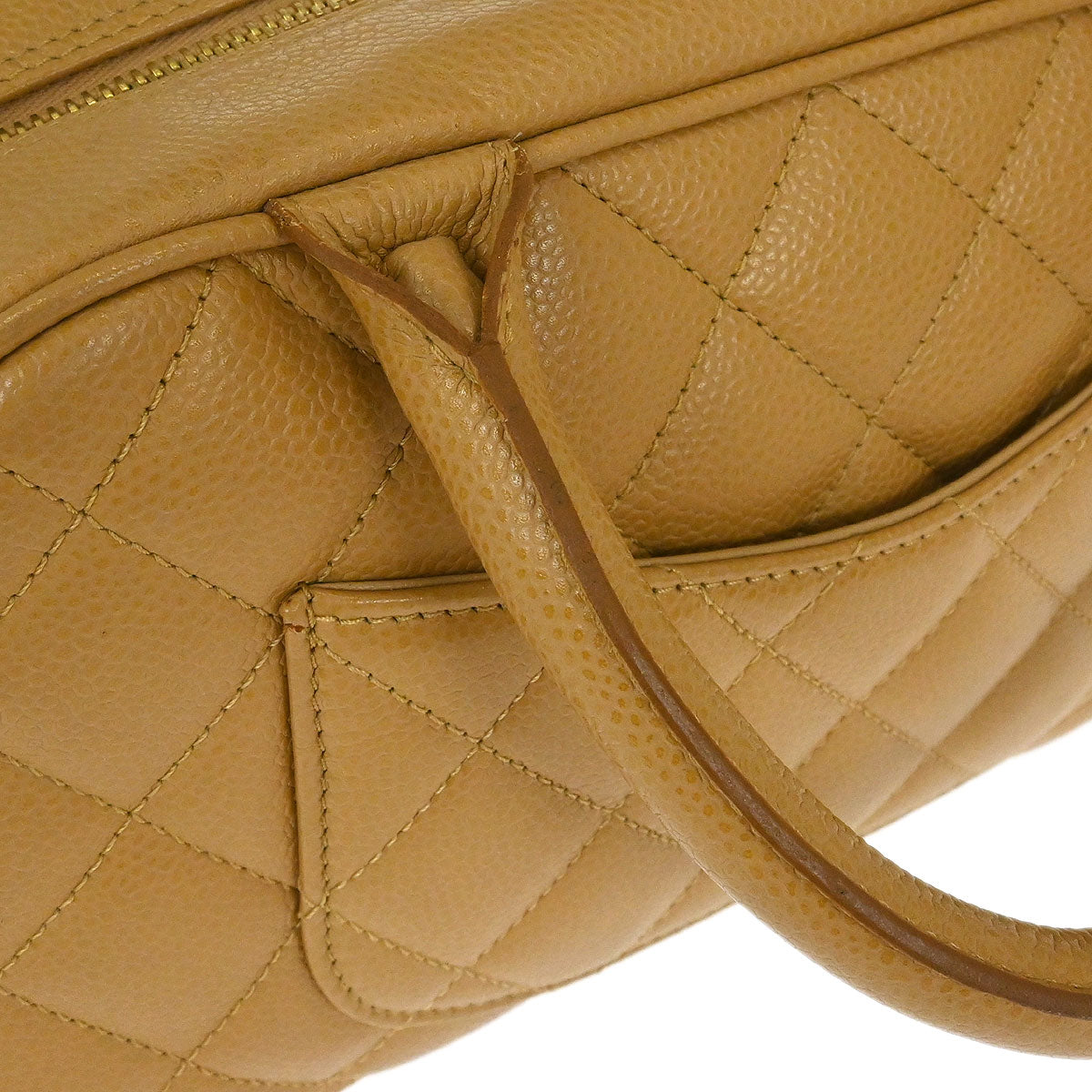 Chanel Beige Caviar Skin Bowling Bag 27