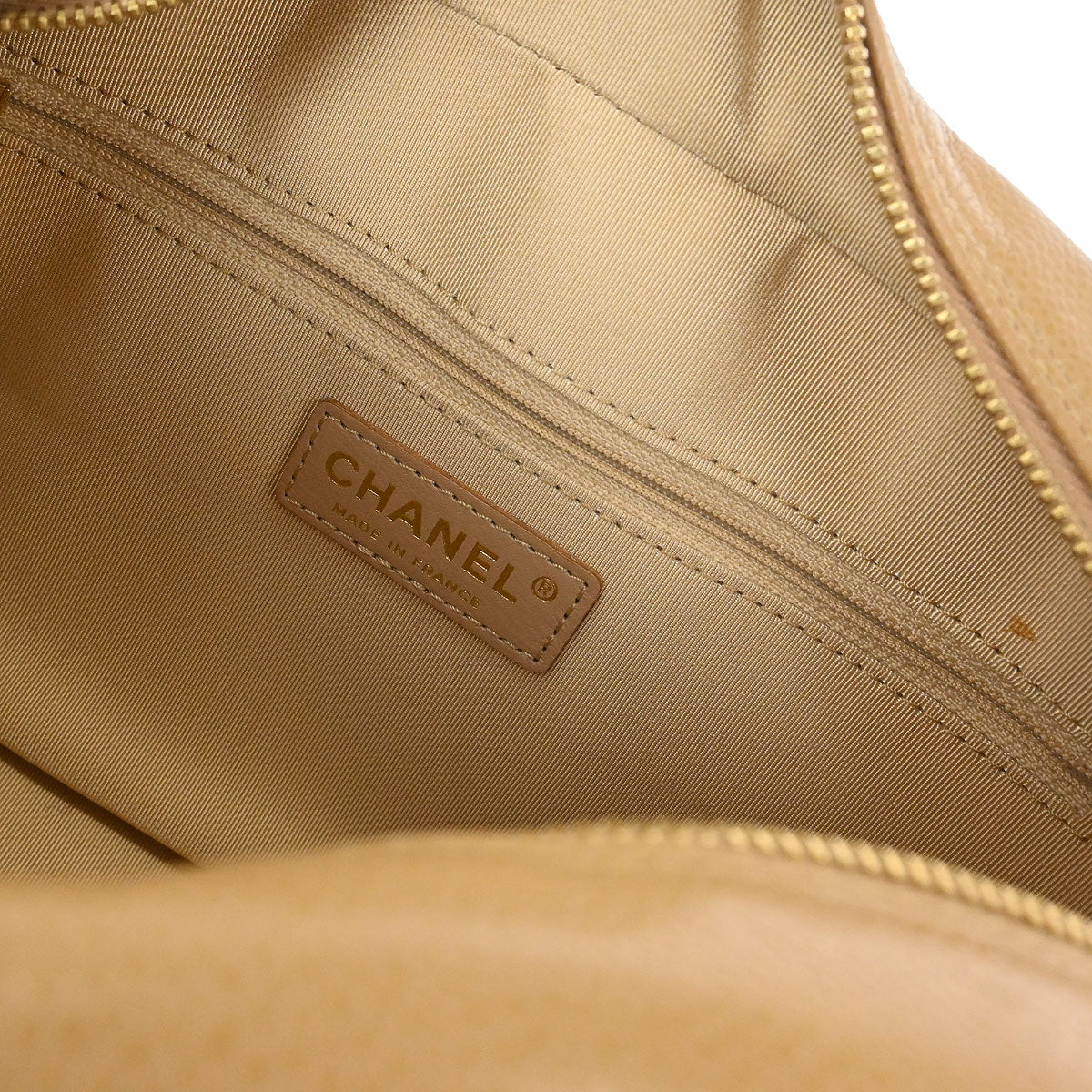 Chanel Beige Caviar Skin Bowling Bag 27