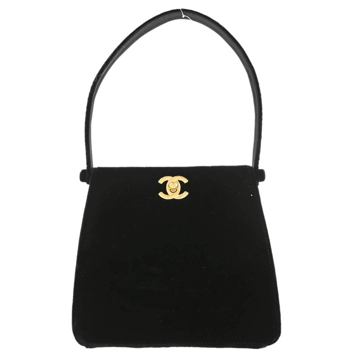 Chanel 1997-1999 Black Velvet Double Sided Turnlock Handbag