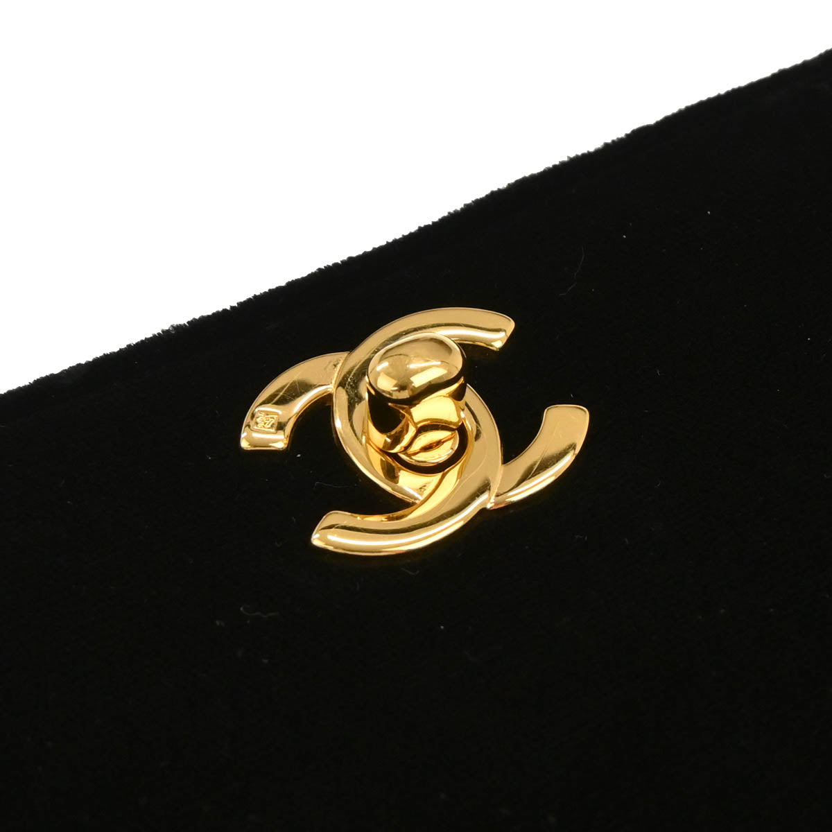 Chanel 1997-1999 Black Velvet Double Sided Turnlock Handbag