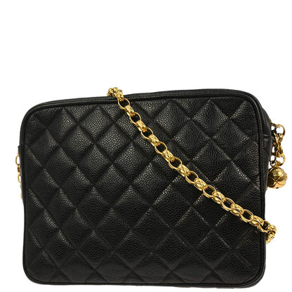 Chanel 1996-1997 Black Caviar Skin Camera Bag Small