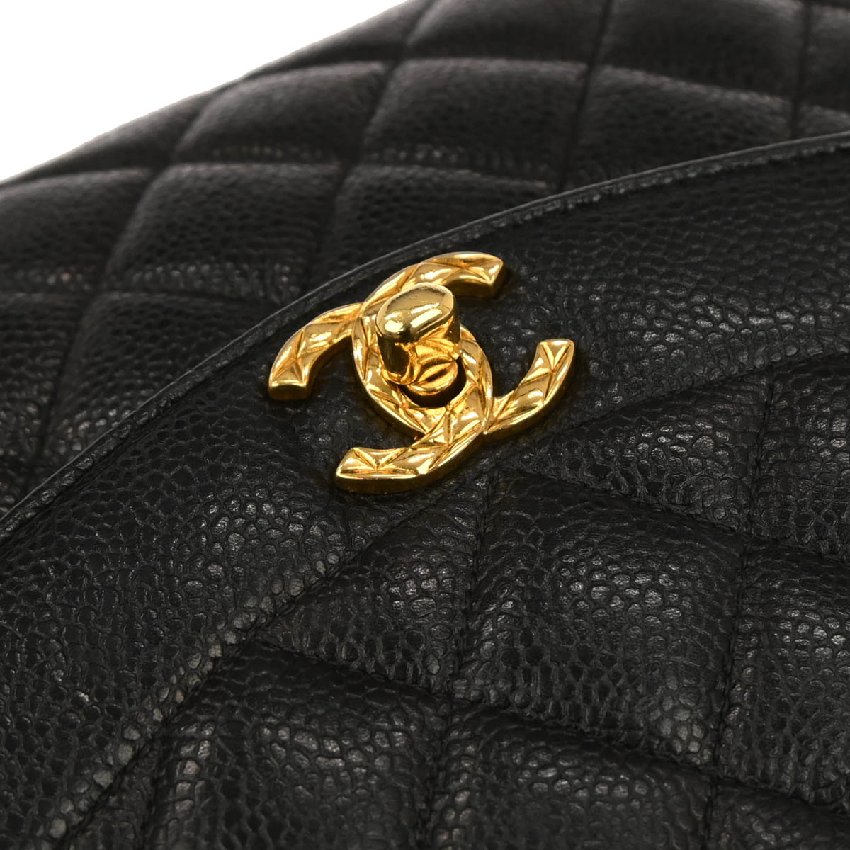 Chanel 1996-1997 Black Caviar Skin Camera Bag Small