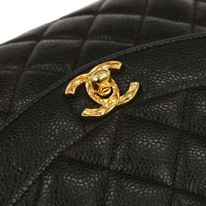 Chanel 1996-1997 Black Caviar Skin Camera Bag Small