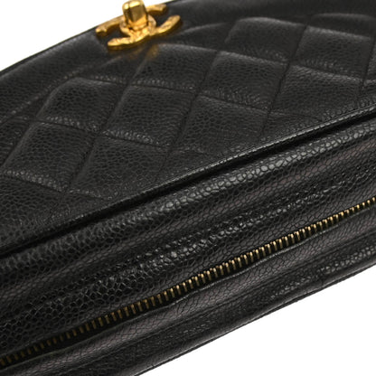 Chanel 1996-1997 Black Caviar Skin Camera Bag Small