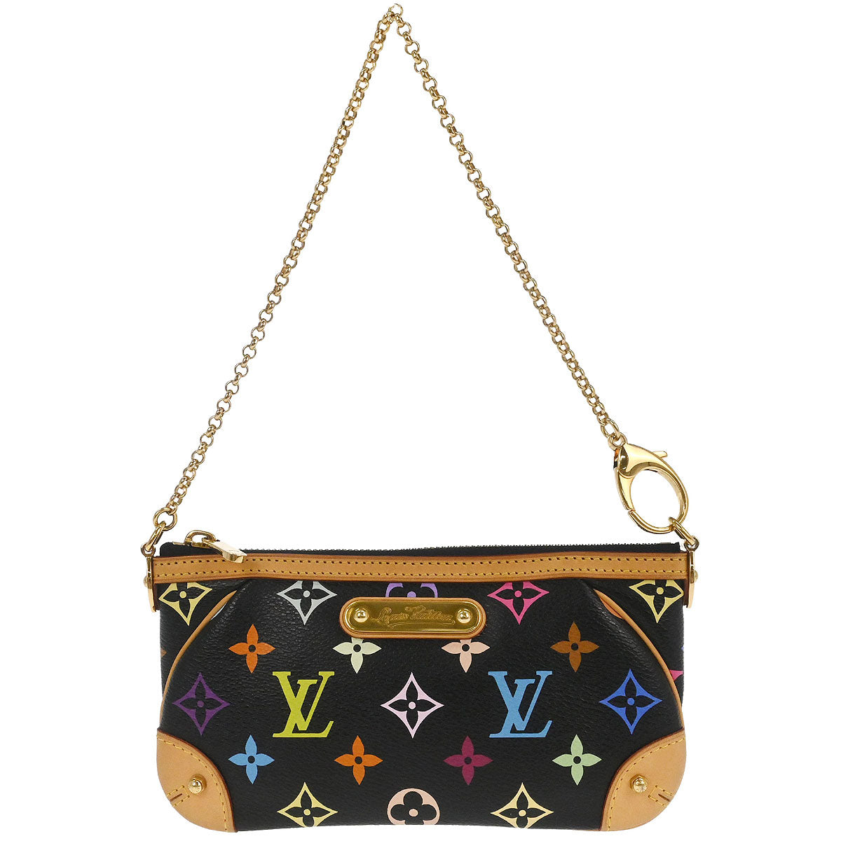 Louis Vuitton Black Multicolor Pochette Milla MM Handbag M60097
