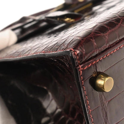 Hermes * Raisin Alligator Kelly 32 Sellier 2way Shoulder Handbag