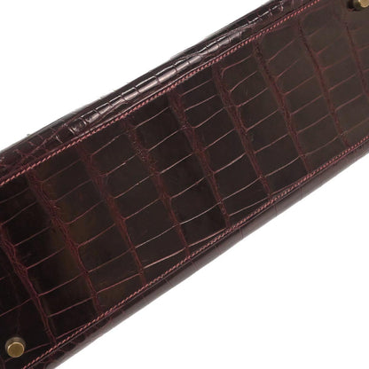 Hermes * Raisin Alligator Kelly 32 Sellier 2way Shoulder Handbag