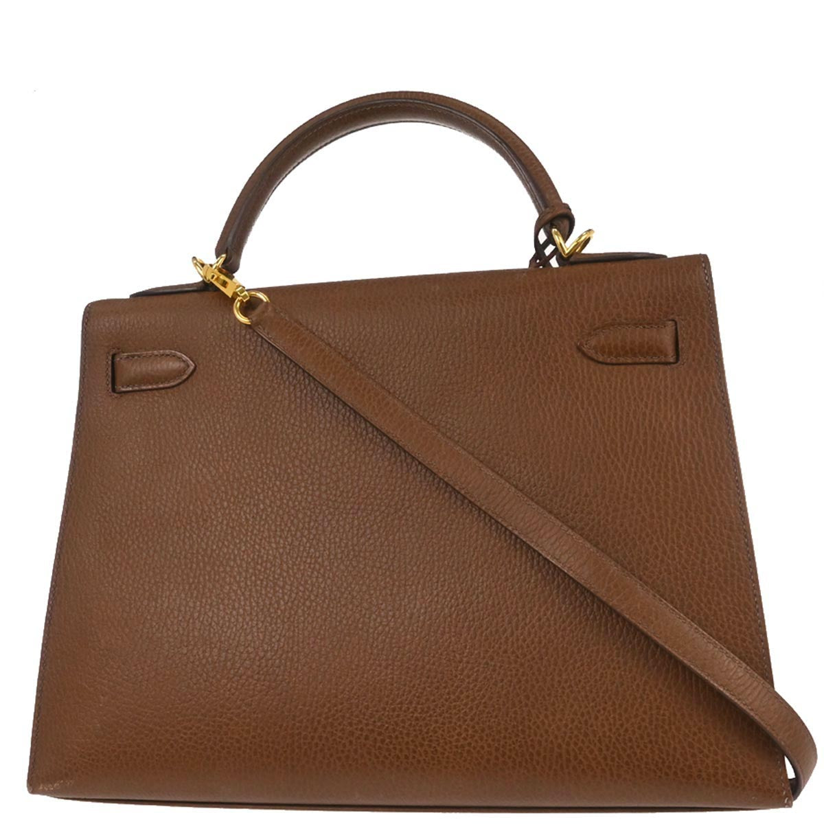 Hermes Noisette Ardennes Kelly 32 Sellier 2way Shoulder Handbag