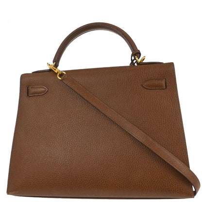 Hermes Noisette Ardennes Kelly 32 Sellier 2way Shoulder Handbag