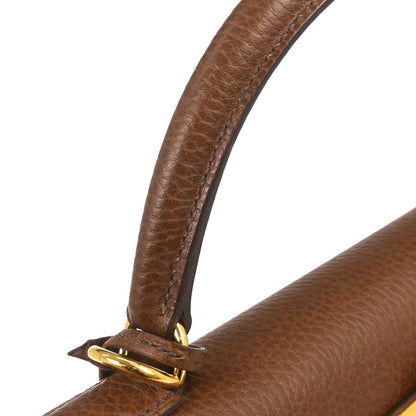 Hermes Noisette Ardennes Kelly 32 Sellier 2way Shoulder Handbag