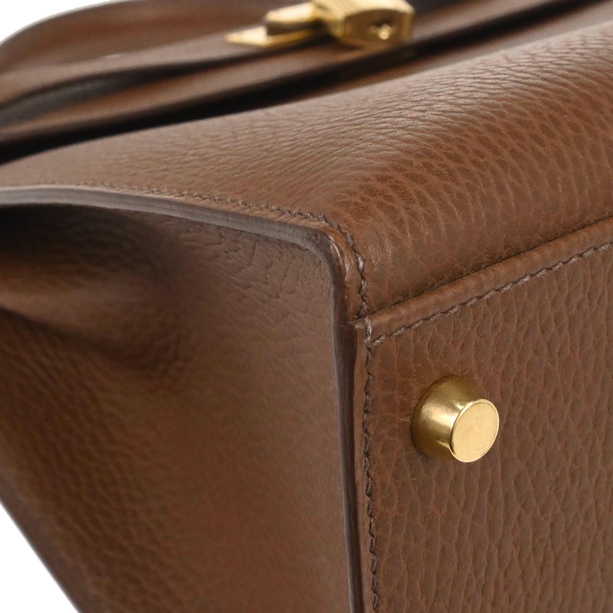 Hermes Noisette Ardennes Kelly 32 Sellier 2way Shoulder Handbag