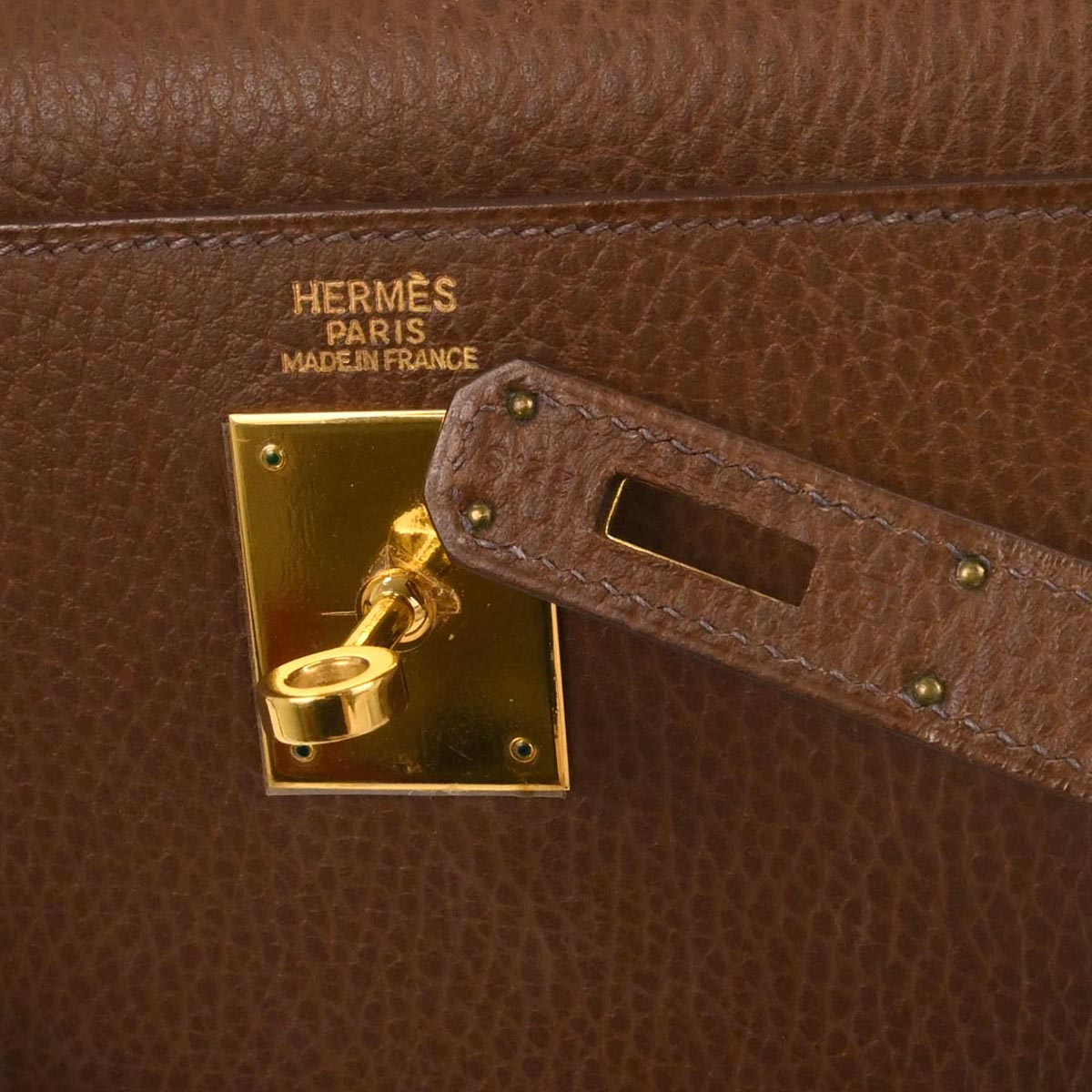 Hermes Noisette Ardennes Kelly 32 Sellier 2way Shoulder Handbag