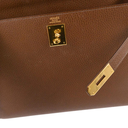 Hermes Noisette Ardennes Kelly 32 Sellier 2way Shoulder Handbag