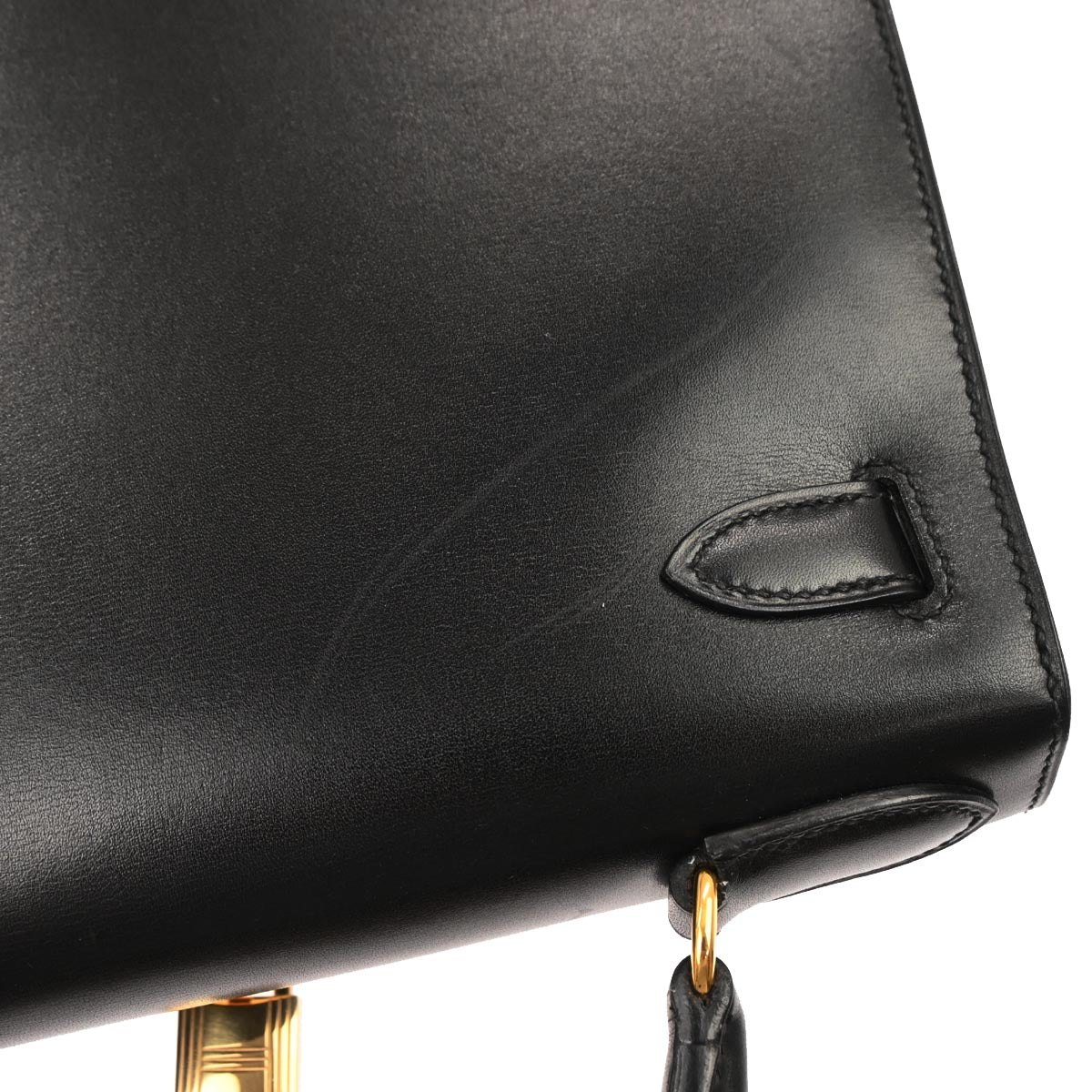 Hermes Black Box Calf Kelly 28 Sellier 2way Shoulder Handbag