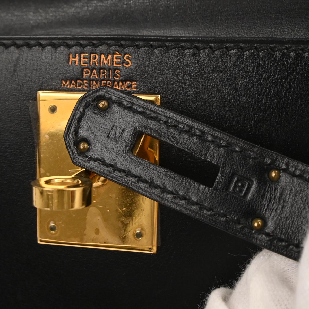 Hermes Black Box Calf Kelly 28 Sellier 2way Shoulder Handbag