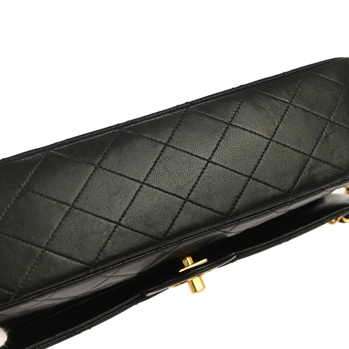 Chanel 1994-1996 Black Lambskin Medium Classic Double Flap Shoulder Bag