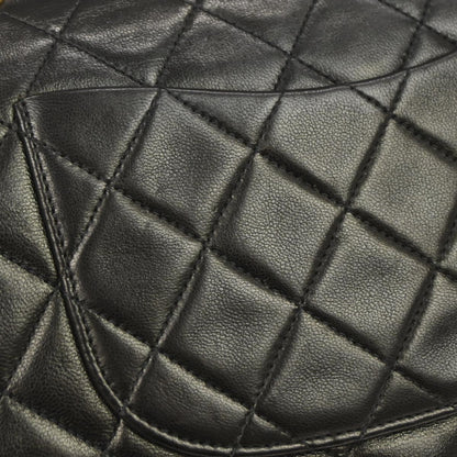 Chanel 1994-1996 Black Lambskin Medium Classic Double Flap Shoulder Bag