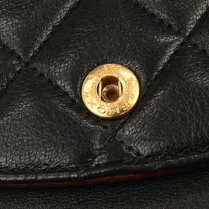 Chanel 1994-1996 Black Lambskin Medium Classic Double Flap Shoulder Bag