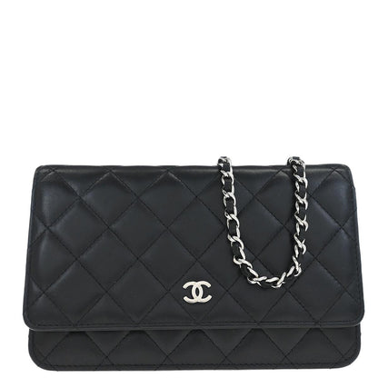 Chanel 2019 Black Lambskin Classic WOC Wallet on Chain Bag