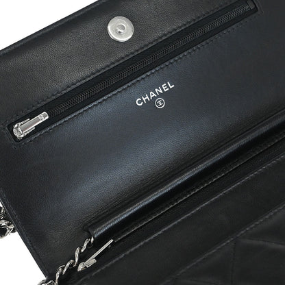 Chanel 2019 Black Lambskin Classic WOC Wallet on Chain Bag