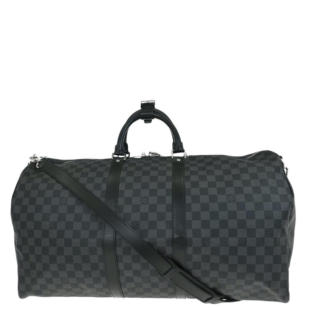 Louis Vuitton Damier Keepall Bandouliere 55 Duffle Handbag N41413