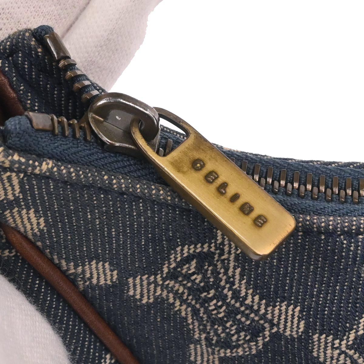 Celine Blue Denim Macadam Handbag