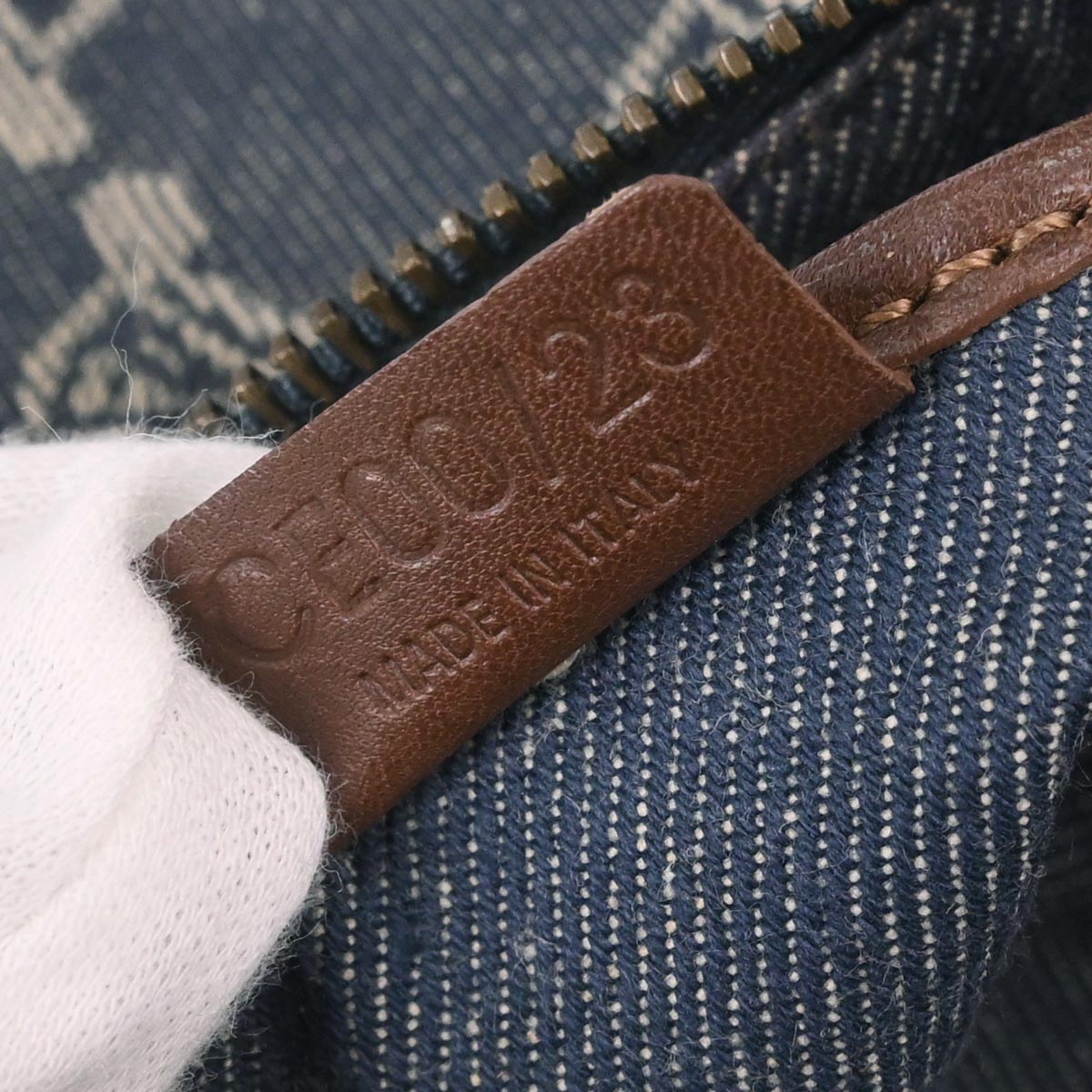 Celine Blue Denim Macadam Handbag