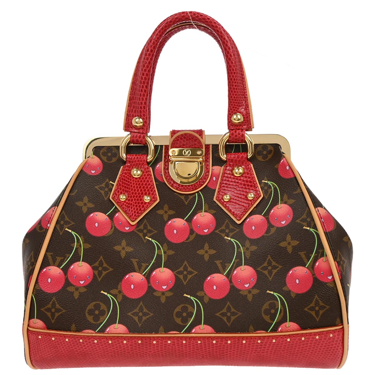Louis Vuitton *  Lizard Monogram Cherry Sac Fermoir MM M95003