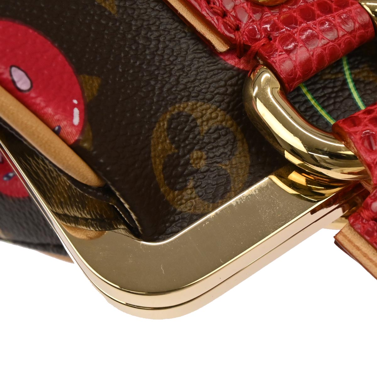 Louis Vuitton *  Lizard Monogram Cherry Sac Fermoir MM M95003