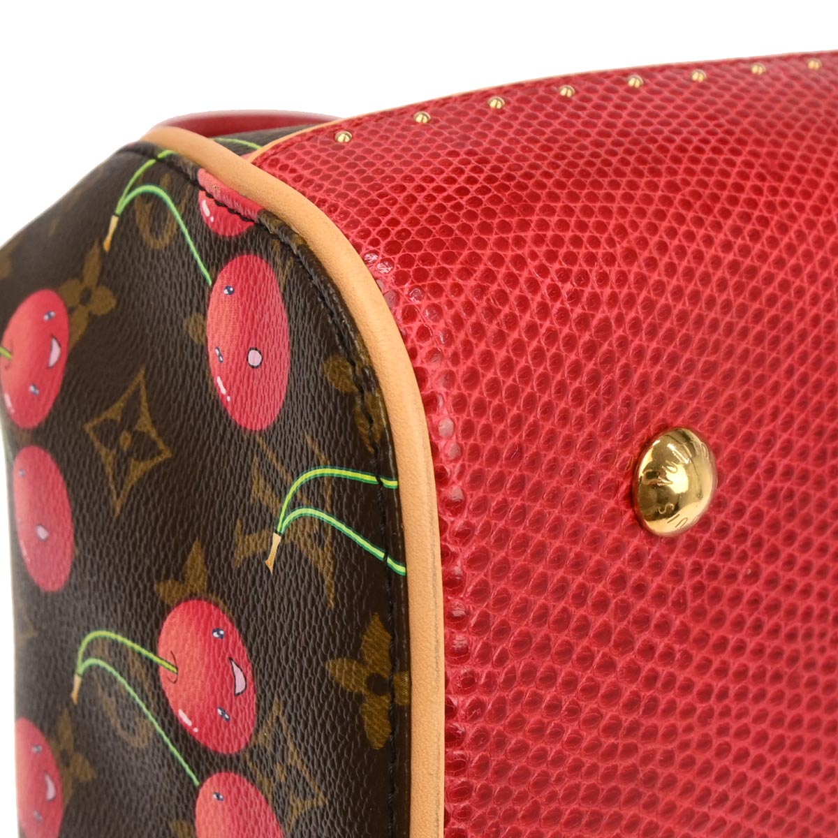 Louis Vuitton *  Lizard Monogram Cherry Sac Fermoir MM M95003