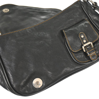 Christian Dior Black Gaucho Crossbody Bag