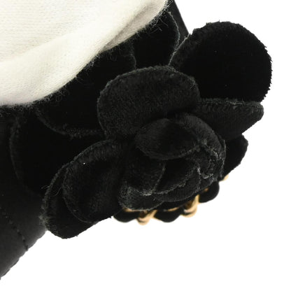 Chanel Black Satin Camelia Single Chain Shoulder Bag