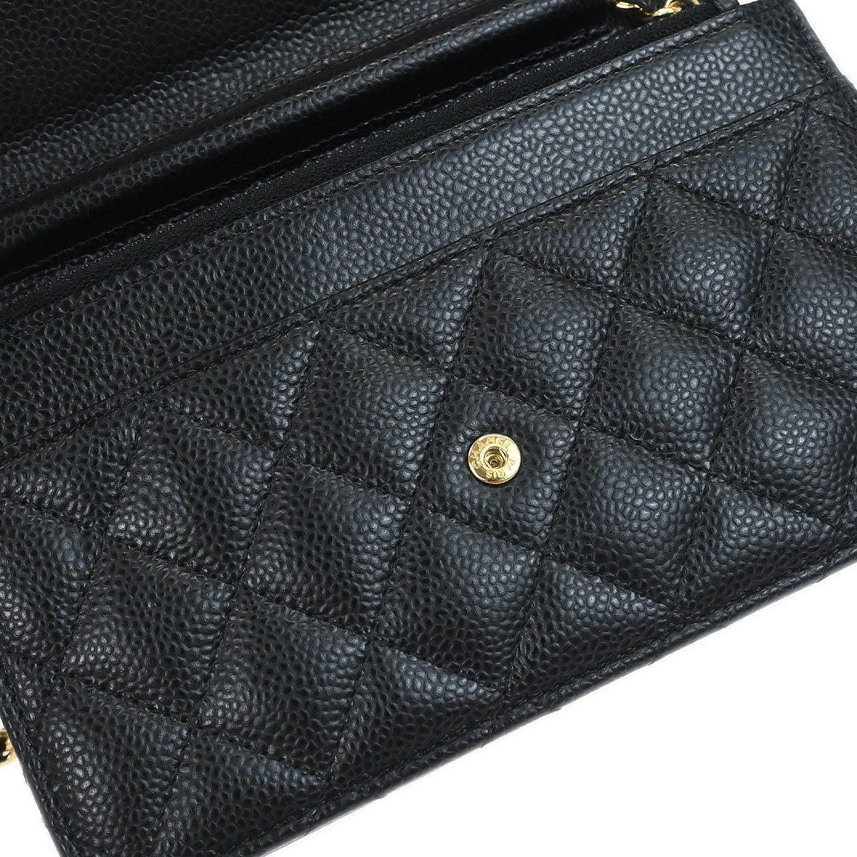 Chanel 2018 Black Caviar Skin Classic WOC Wallet on Chain Bag