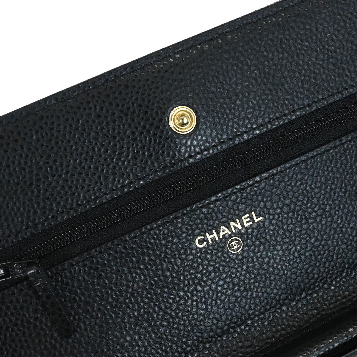 Chanel 2018 Black Caviar Skin Classic WOC Wallet on Chain Bag