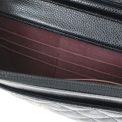 Chanel 2018 Black Caviar Skin Classic WOC Wallet on Chain Bag