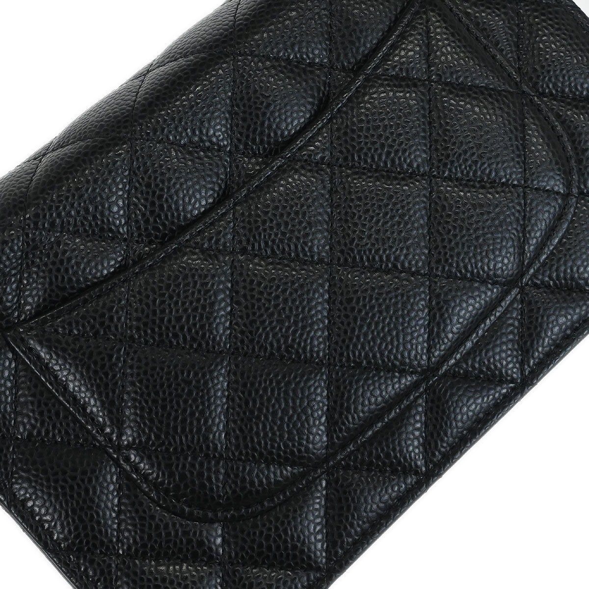 Chanel 2018 Black Caviar Skin Classic WOC Wallet on Chain Bag