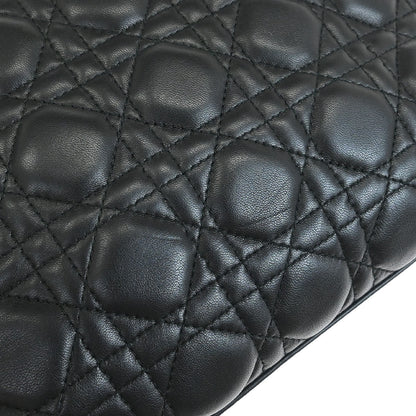 Christian Dior Black Lambskin Lady Dior Cannage 2way Shoulder Handbag