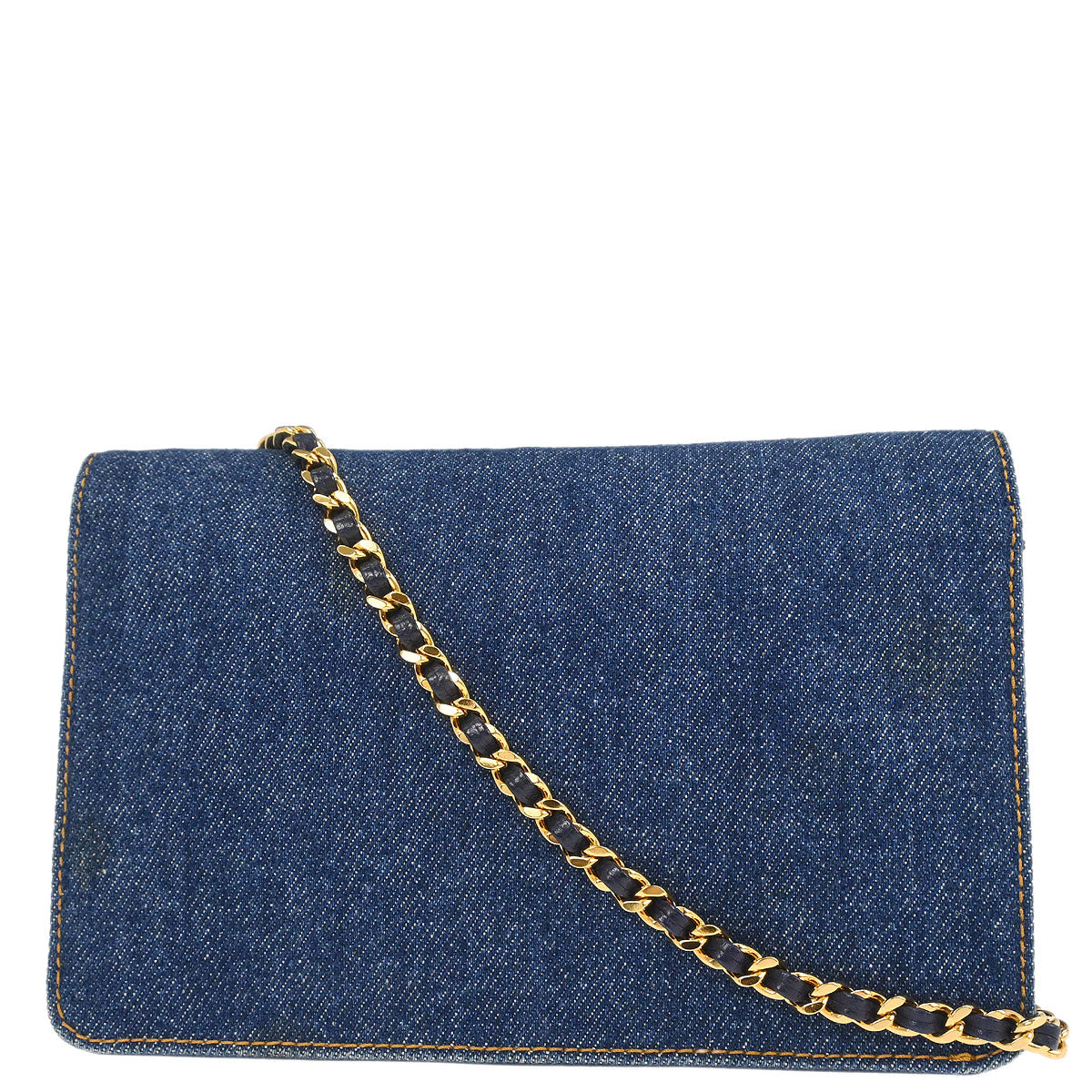 Chanel 1996-1997 Blue Denim Timeless Wallet on Chain WOC