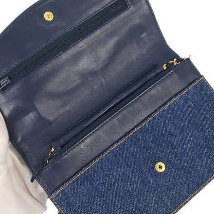 Chanel 1996-1997 Blue Denim Timeless Wallet on Chain WOC