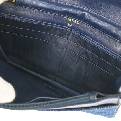 Chanel 1996-1997 Blue Denim Timeless Wallet on Chain WOC