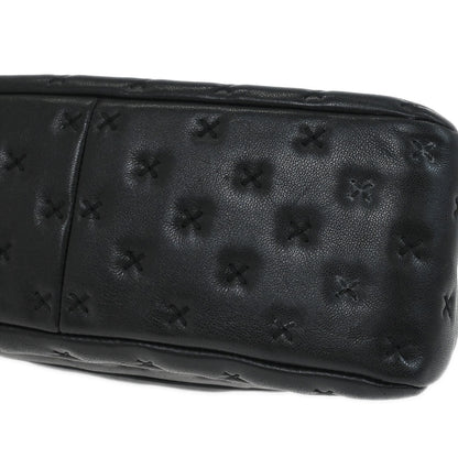 Chanel 2017 Black Lambskin Cross Stitch Coco Handle 2way Shoulder Handbag